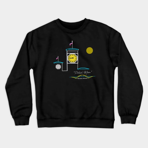 Polish Moon Clock Tower • Milwaukee, WI Crewneck Sweatshirt by The MKE Rhine Maiden